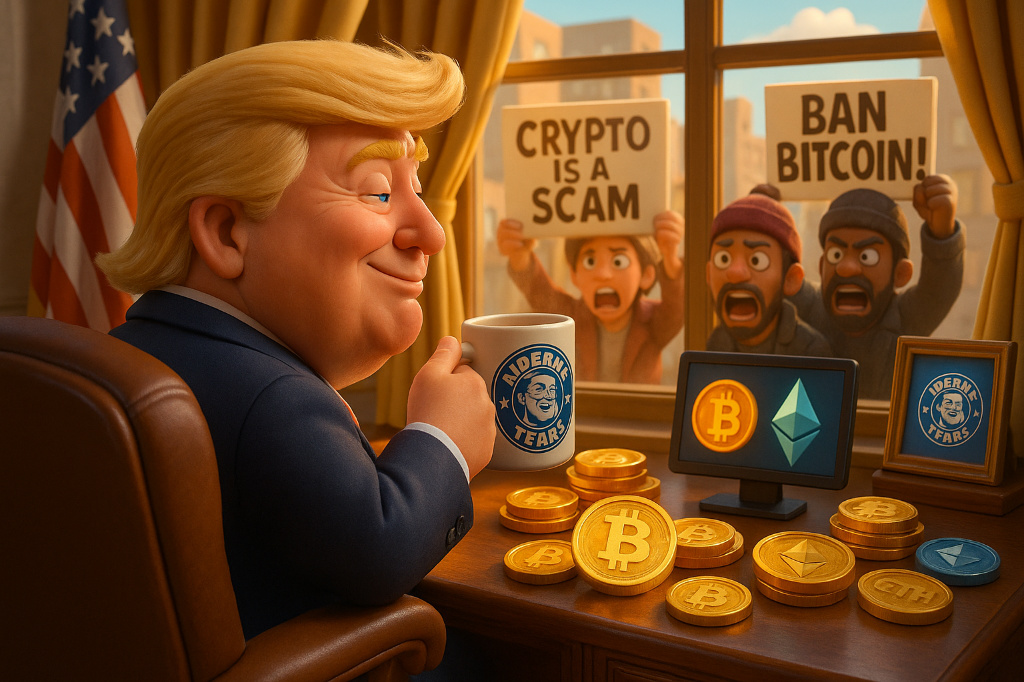 Trump watching the cope